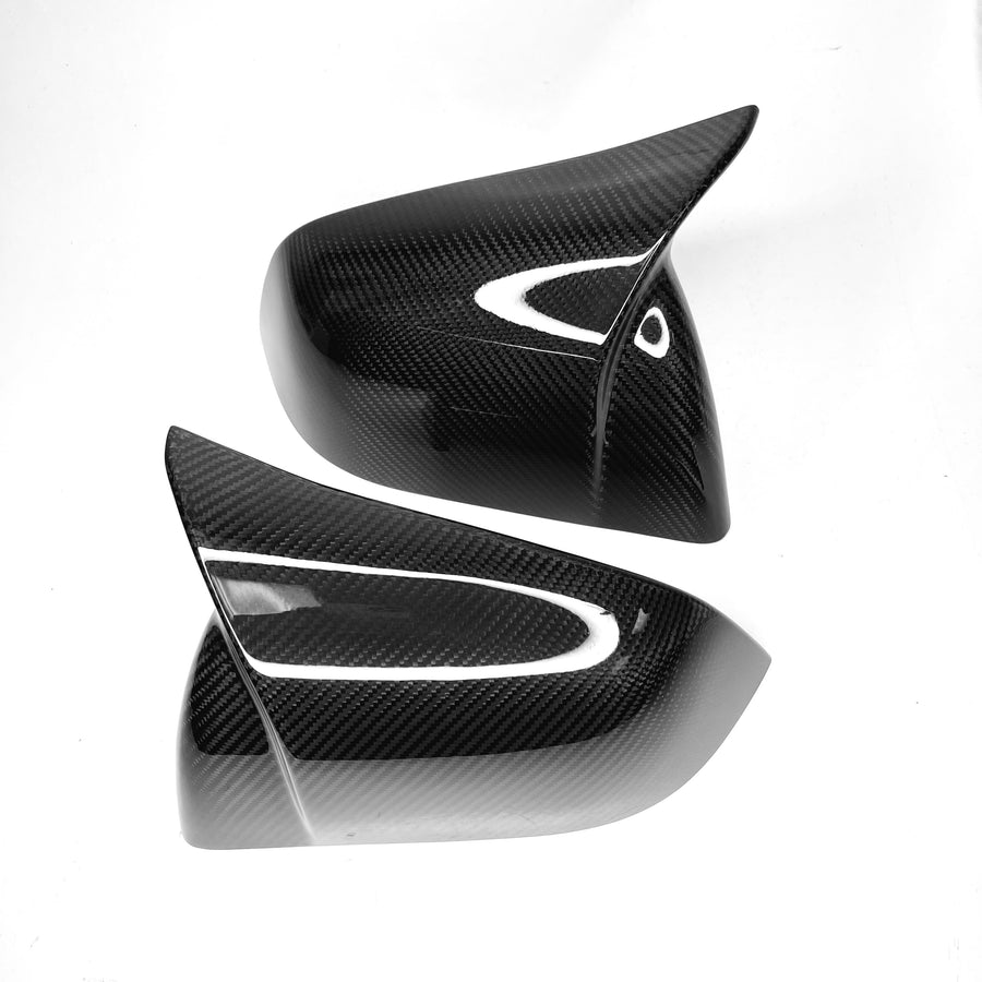 Model Y GT Style Side View Mirror Overlays (1 Pair) - Real Molded Carbon Fiber