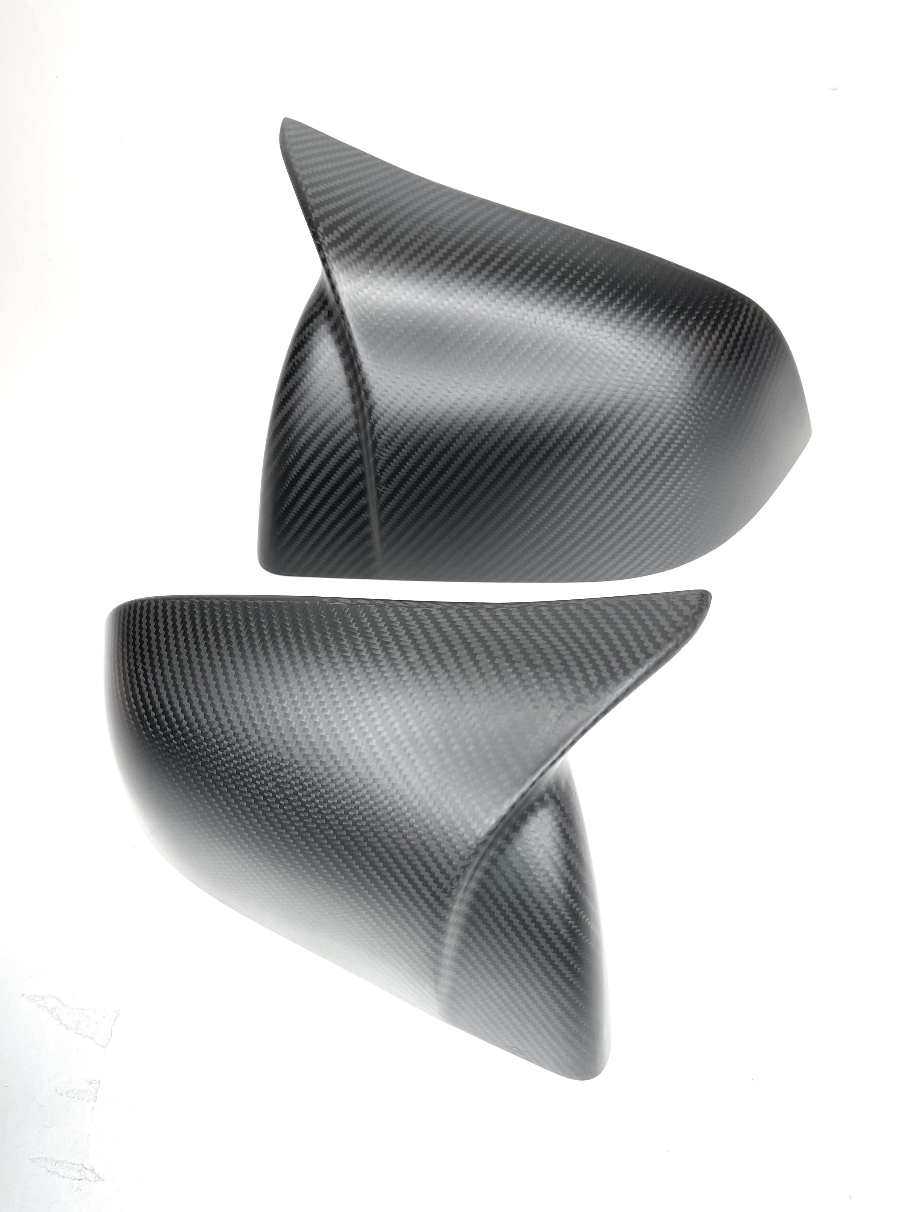 Carbon Fiber Look Side Mirror Covers For Tesla Model Y 2020-2023 - 2pc ABS Caps