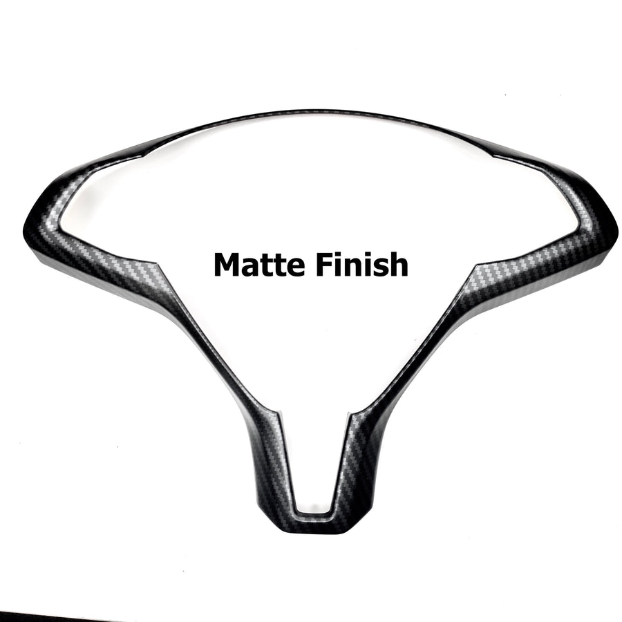Model S & X Steering Wheel Bezel Cap - Hydro Carbon Fiber Coated