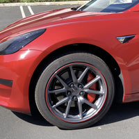 Model 3 Flat Caliper Covers - Red (Engraved TESLA or with Vinyl TESLA Letters ) - $69 with 40% OFF