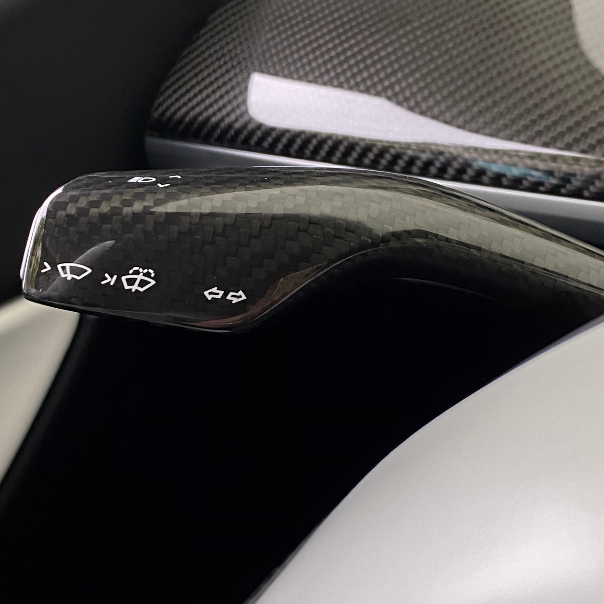 Model 3 &amp; Y Turn Signal Stalk Covers - Carbon Fiber Variety* (1 Pair)