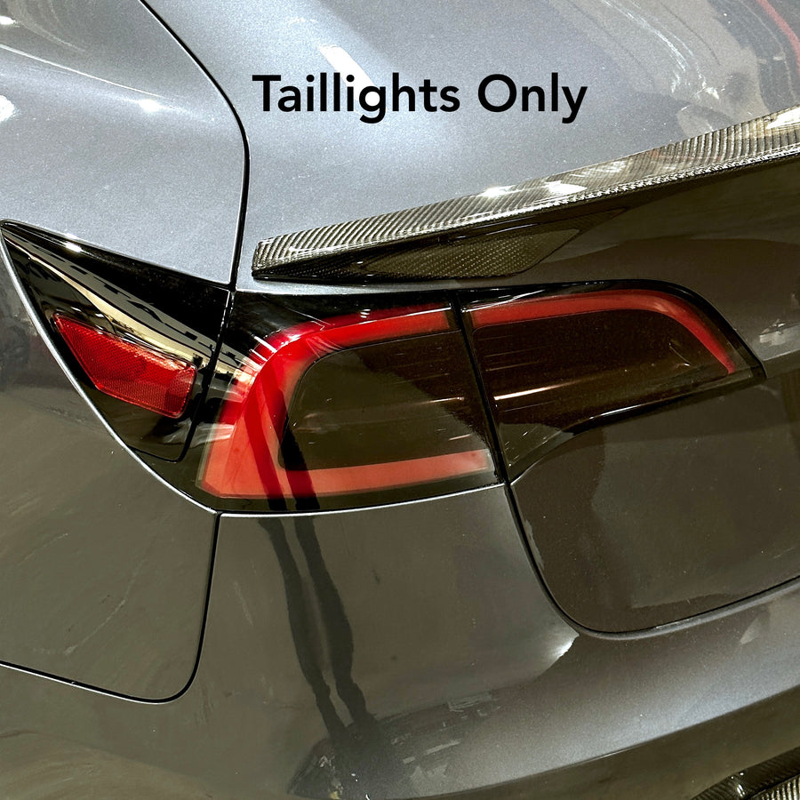 Model 3 & Y Smoked Taillights & Charging Ports Vinyl Wrap Overlays (1 or 2 Pairs)