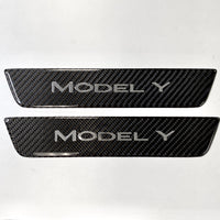 Model Y Molded Carbon Fiber Molded Door Sill Covers (1 Pair)