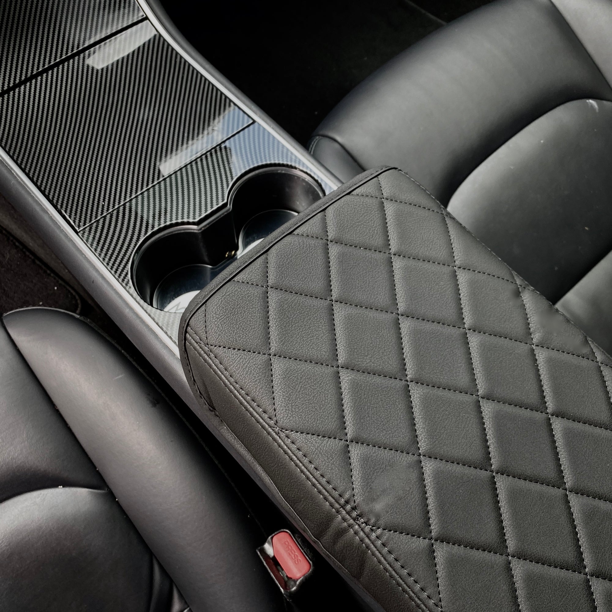Model 3 &amp; Y Real Leather Armrest Covers (Gen. 1 &amp; 2)