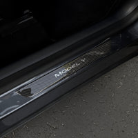 Model Y Molded Carbon Fiber Molded Door Sill Covers (1 Pair)