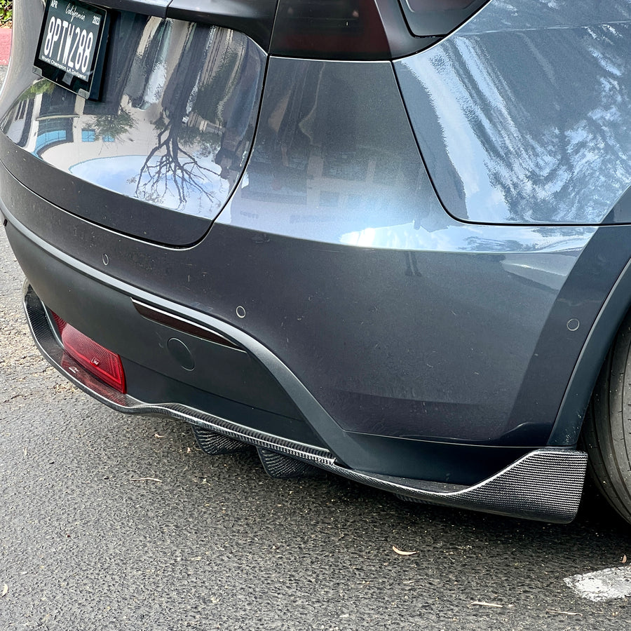 Model Y Viento Rear Diffuser - Real Molded Carbon Fiber