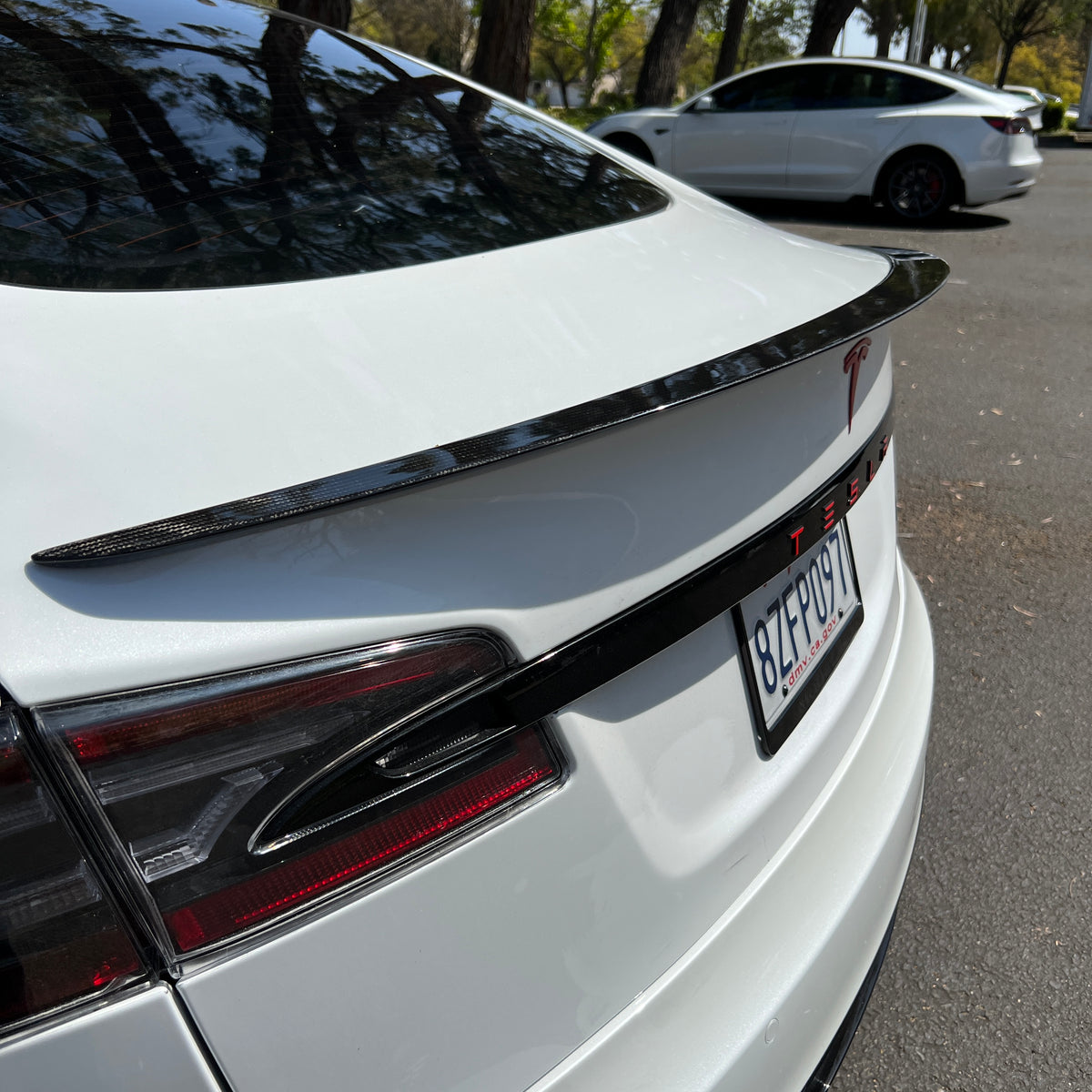 Up Performance Rear Spoiler Model S 2012-2026 | Model S Plaid Spoiler Flat Style - Real Dry Molded Carbon ...