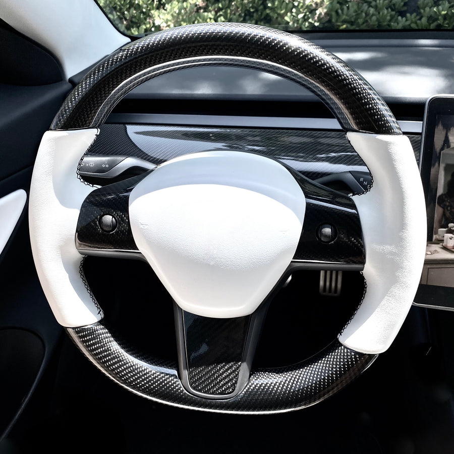 Model 3 & Y - Standard Steering wheel - Real Molded Carbon Fiber