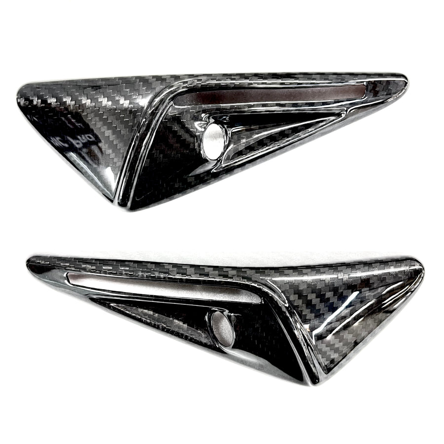 Model S3XY* Full Cover Style Turn Signal Overlays (1 Pair) - Real Molded Carbon Fiber