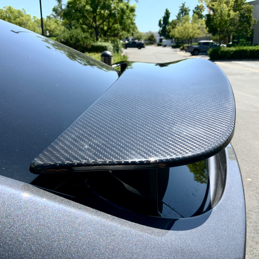 2022+ | Model X Spoiler Overlay - Real Molded Carbon Fiber