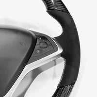 2012-2021 Model S & X Carbon Fiber Steering Wheel - Alcantara Handles