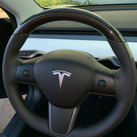 Model 3 & Y - Standard Steering Wheel - Top Half Real Molded Carbon Fiber