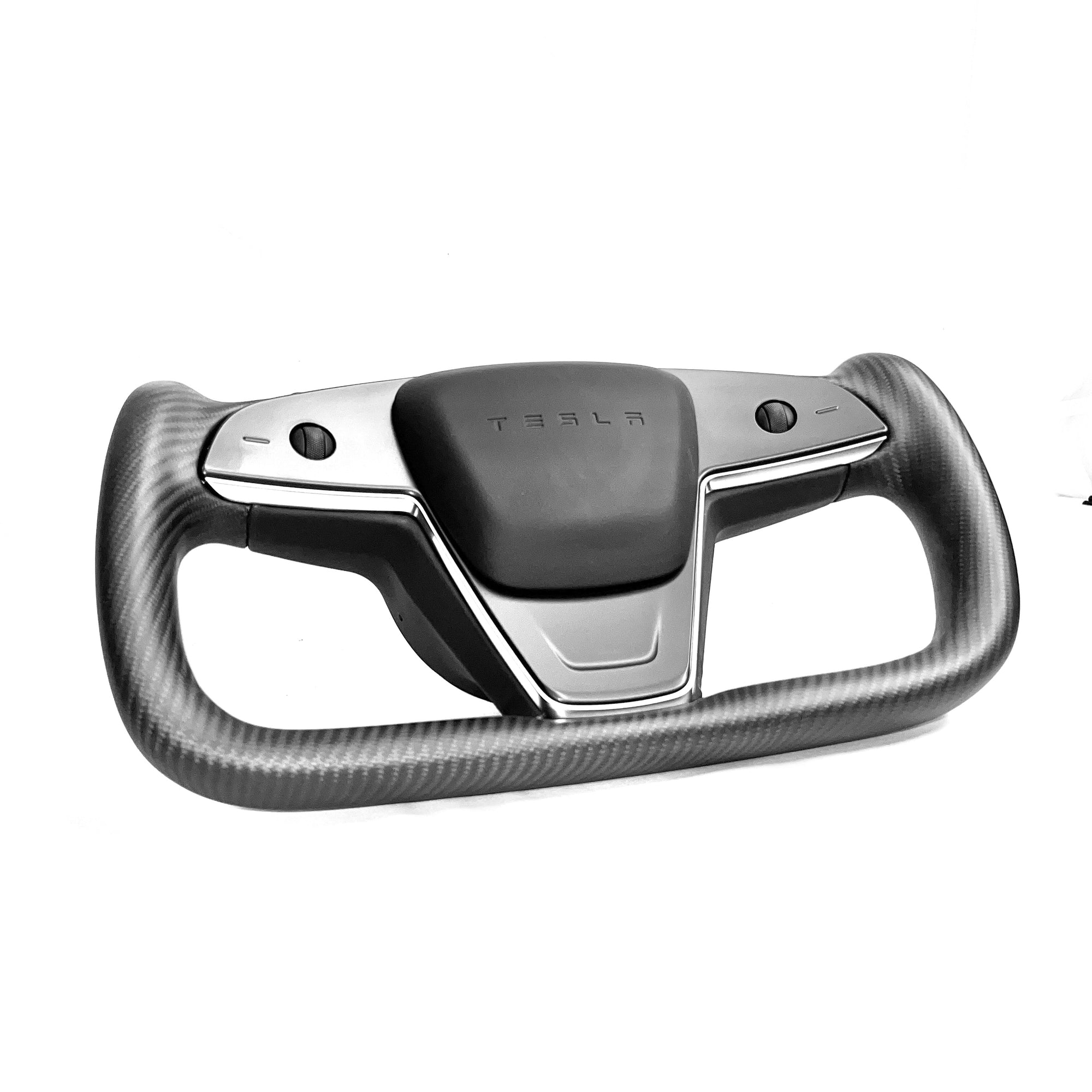 2021-2023 | Model S &amp; X Yoke Heated Steering Wheel - Real Molded Carbon Fiber