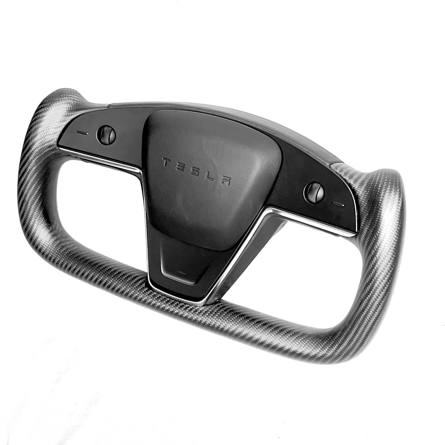 2021-2023 | Model S & X Yoke Heated Steering Wheel - Real Molded Carbon Fiber