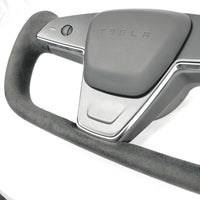 2021+ | Model S & X Original TESLA Factory Yoke Heated Steering Wheel - Leather or Alcantara