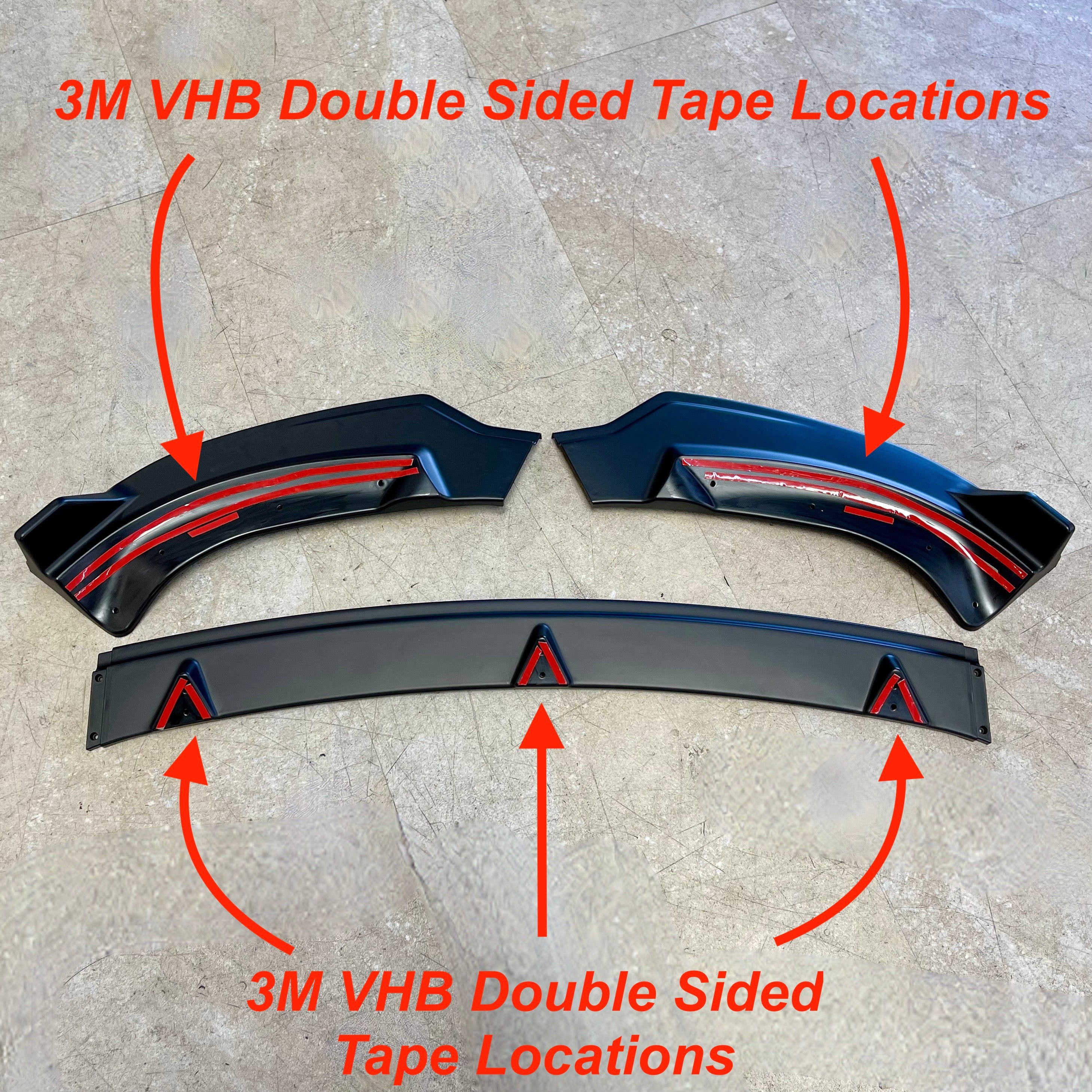 2020-2025 | Model Y Front Lip Spoiler ABS Plastic (3 Pieces