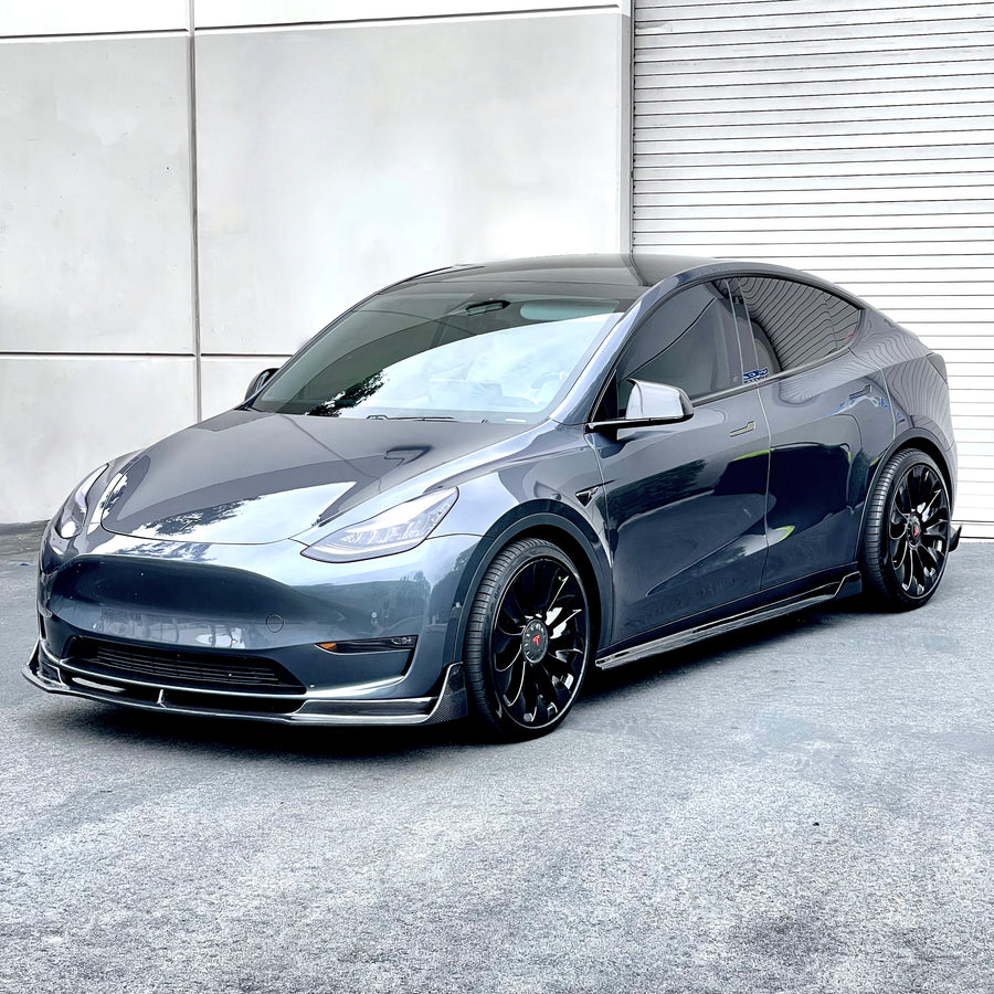 Model Y Viento Aero Side Skirts (1 Pair) - Real Molded Carbon Fiber