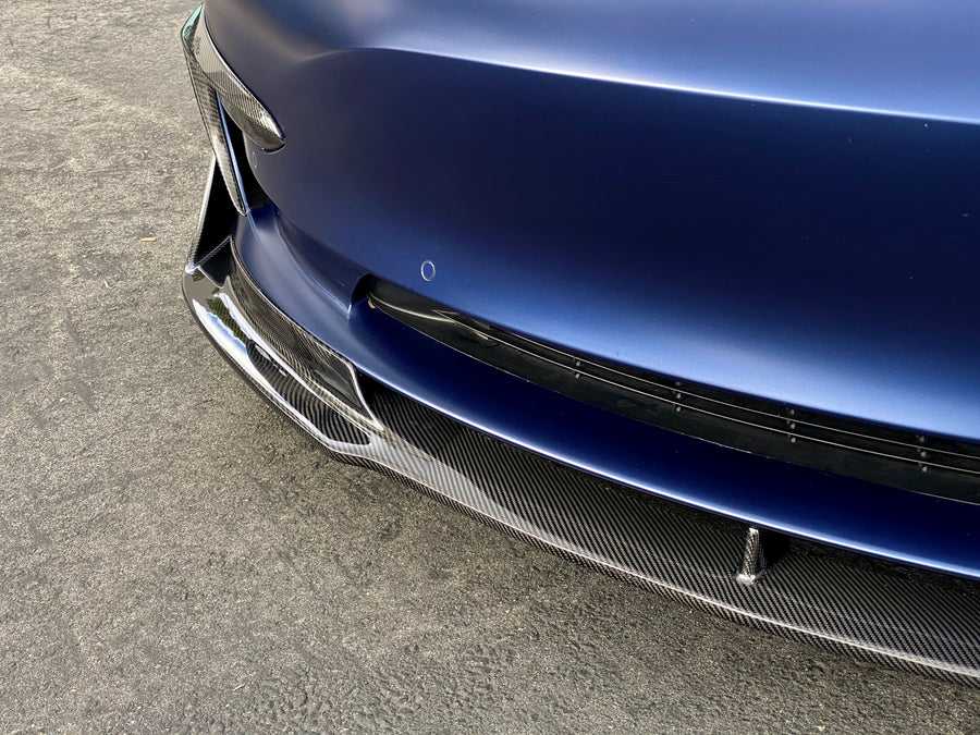 Model 3 Viento Aero Front Lip - Real Molded Carbon Fiber