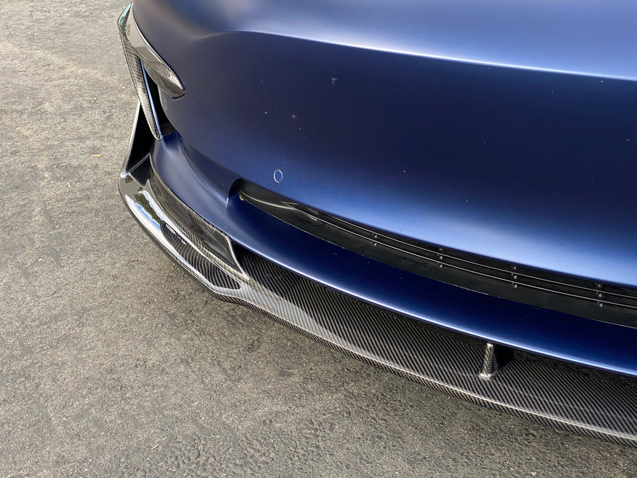 Model 3 Viento Aero Front Lip - Real Molded Carbon Fiber