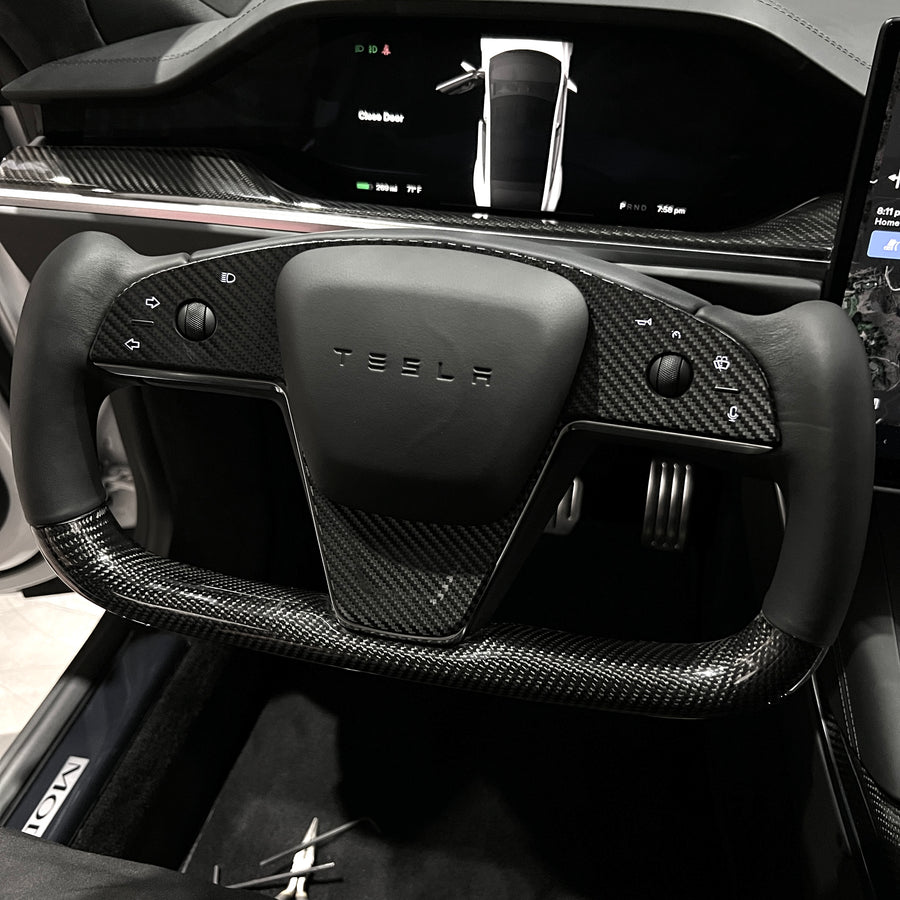 2021+ | Model S & X Yoke Steering Wheel 3M Vinyl Accent Wraps
