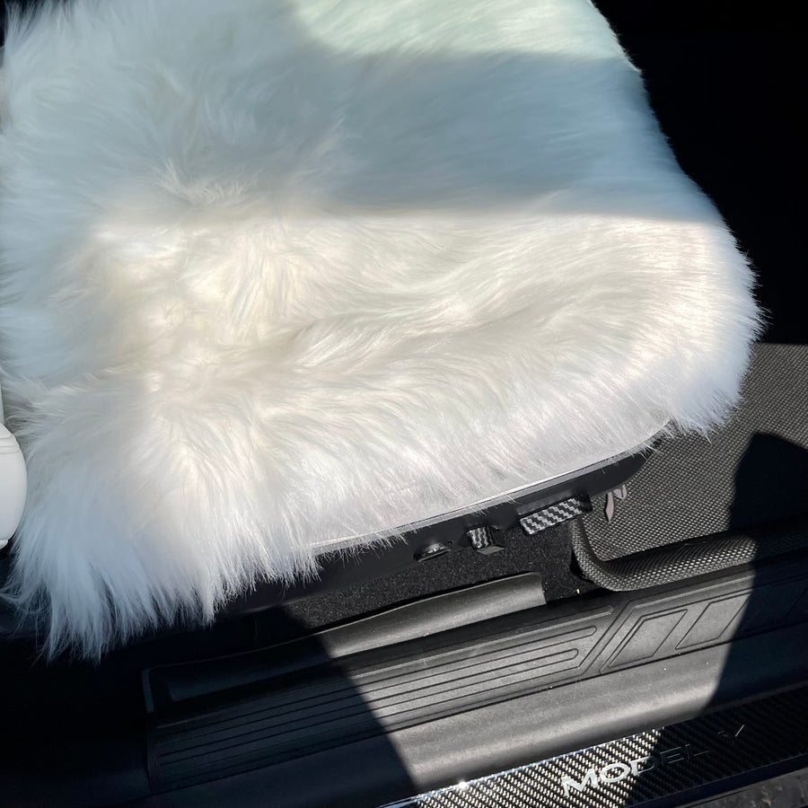 Faux Sheepskin Front Seat Covers - White (1 Pair)