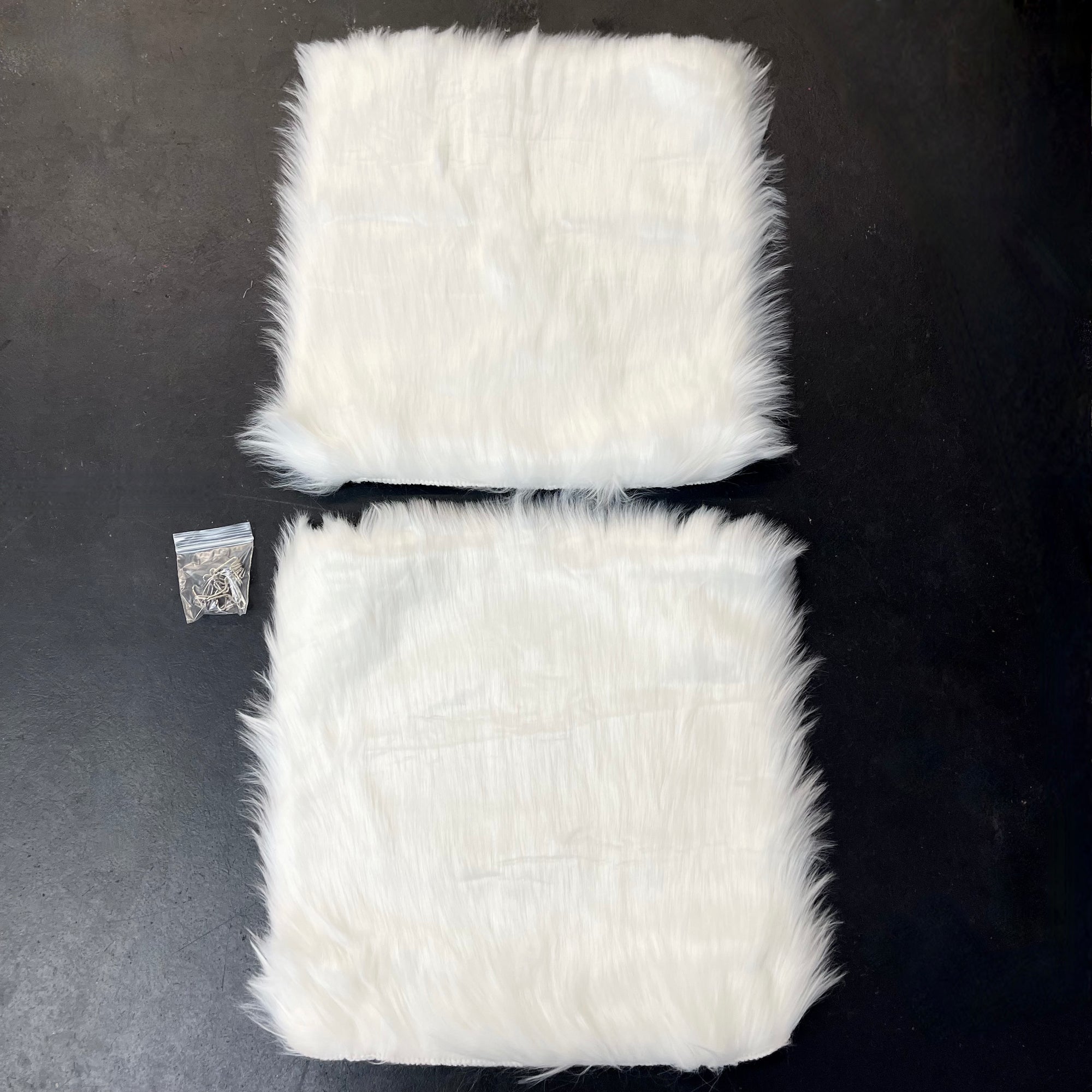 Faux Sheepskin Front Seat Covers - White (1 Pair)