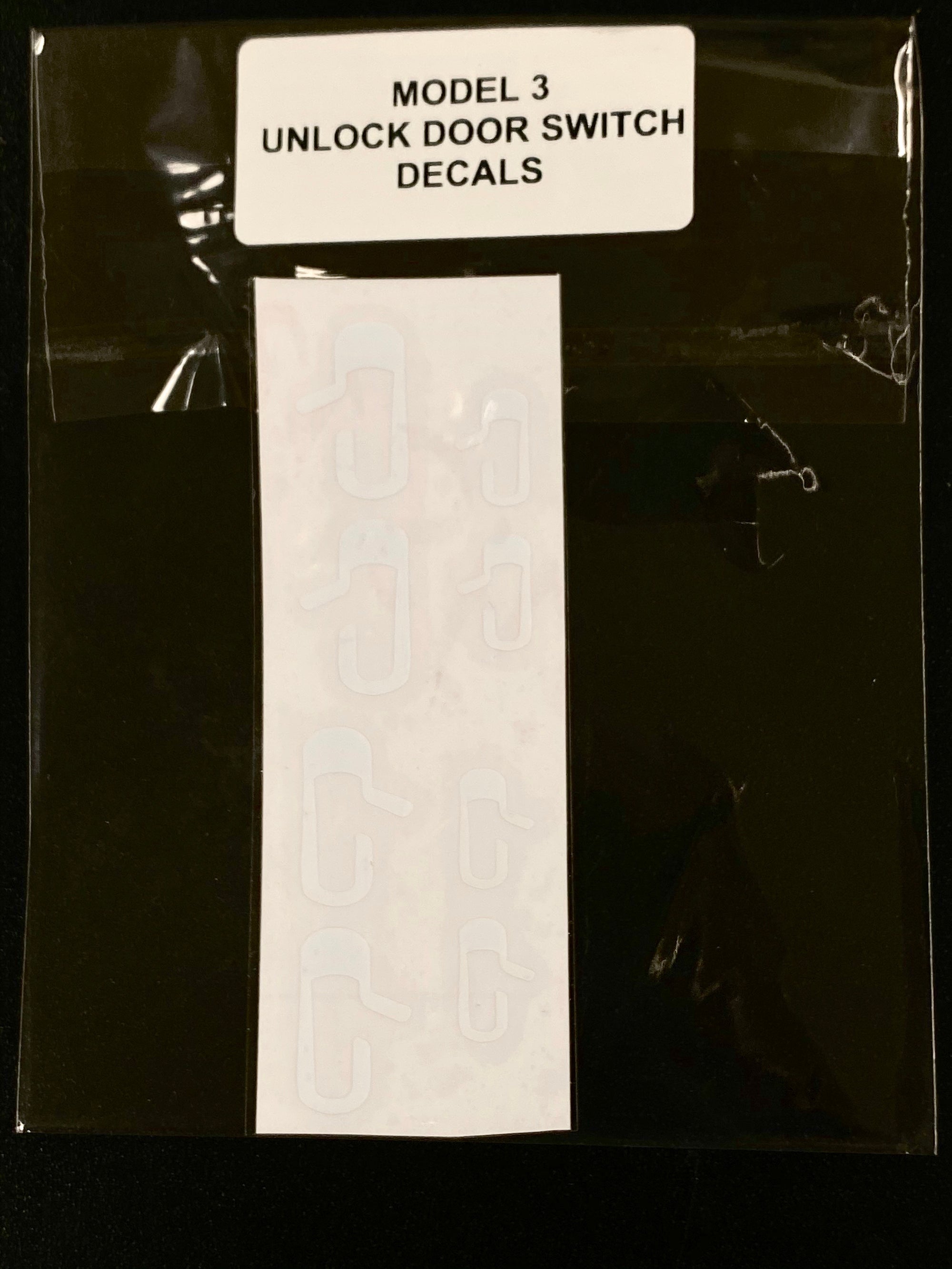 Model 3 &amp; Y Unlock Door Switch Decals - Night Glowing or White