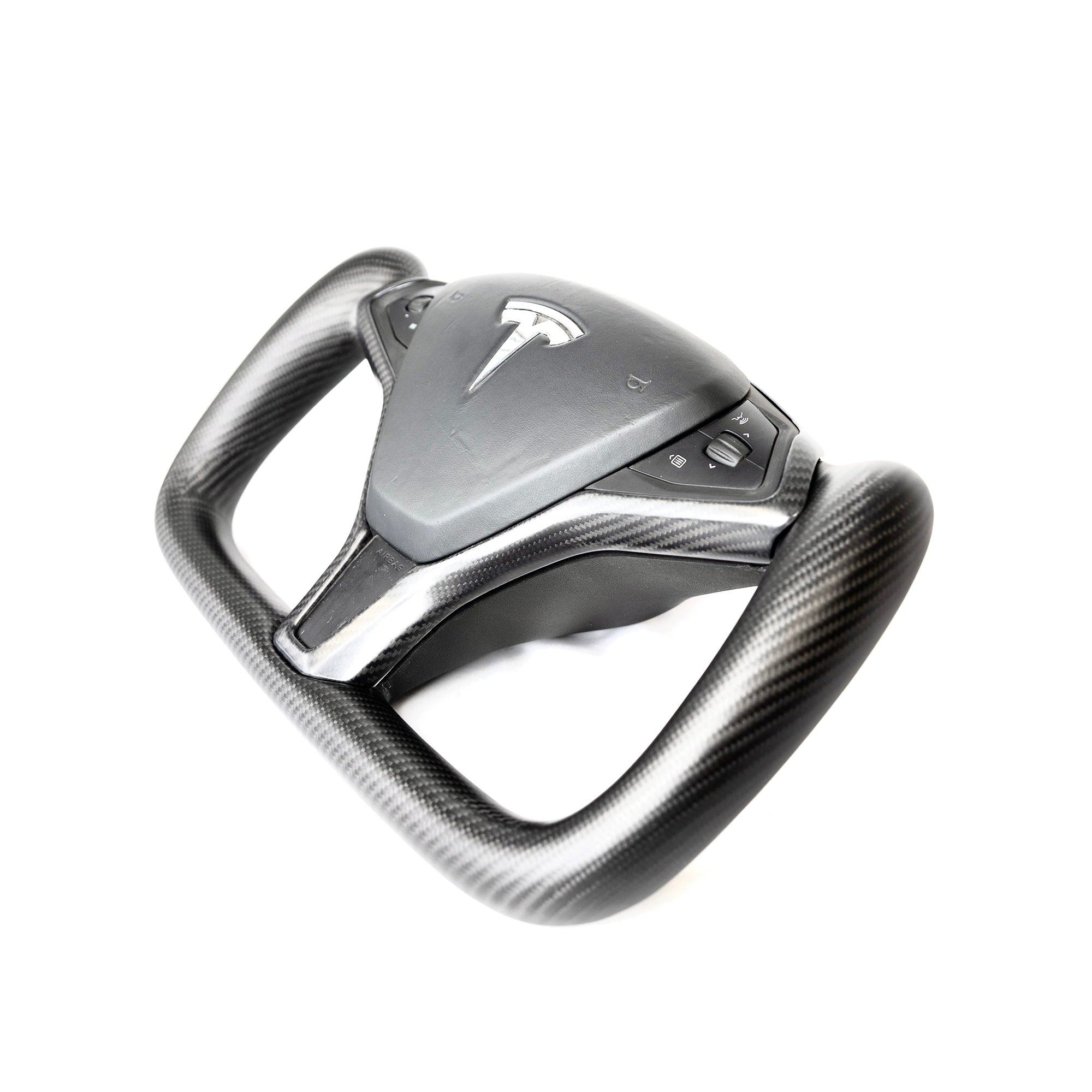 2012-2020 | Model S &amp; X Yoke Steering Wheel - Real Molded Carbon Fiber
