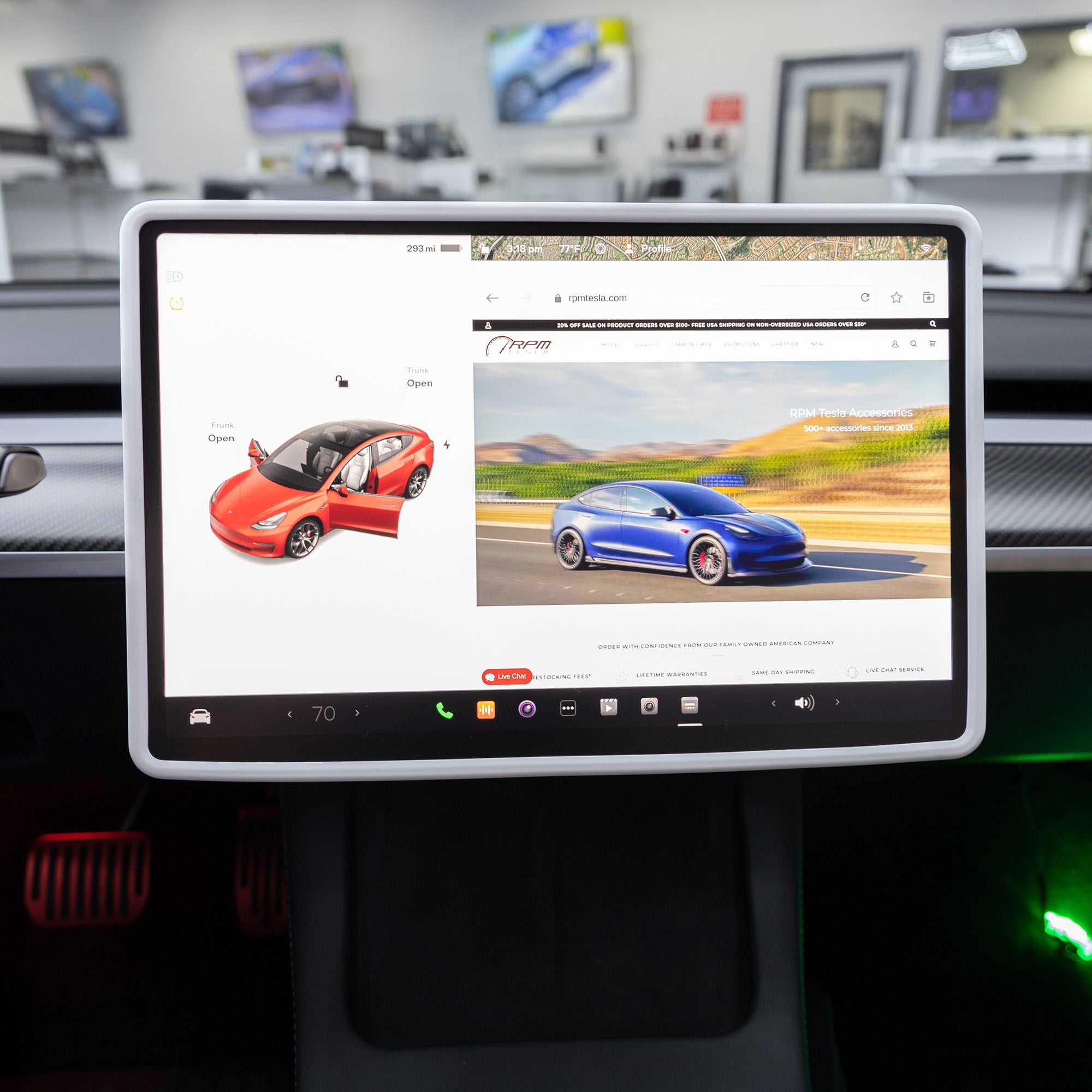 Model 3 &amp; Y Display Screen Frame Protector - Black or White