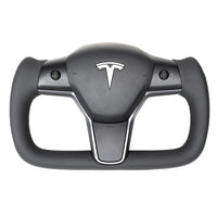 Model 3 & Y Rounded Base Heated Yoke Steering Wheel -Real Molded Carbon Fiber Handle Inlays