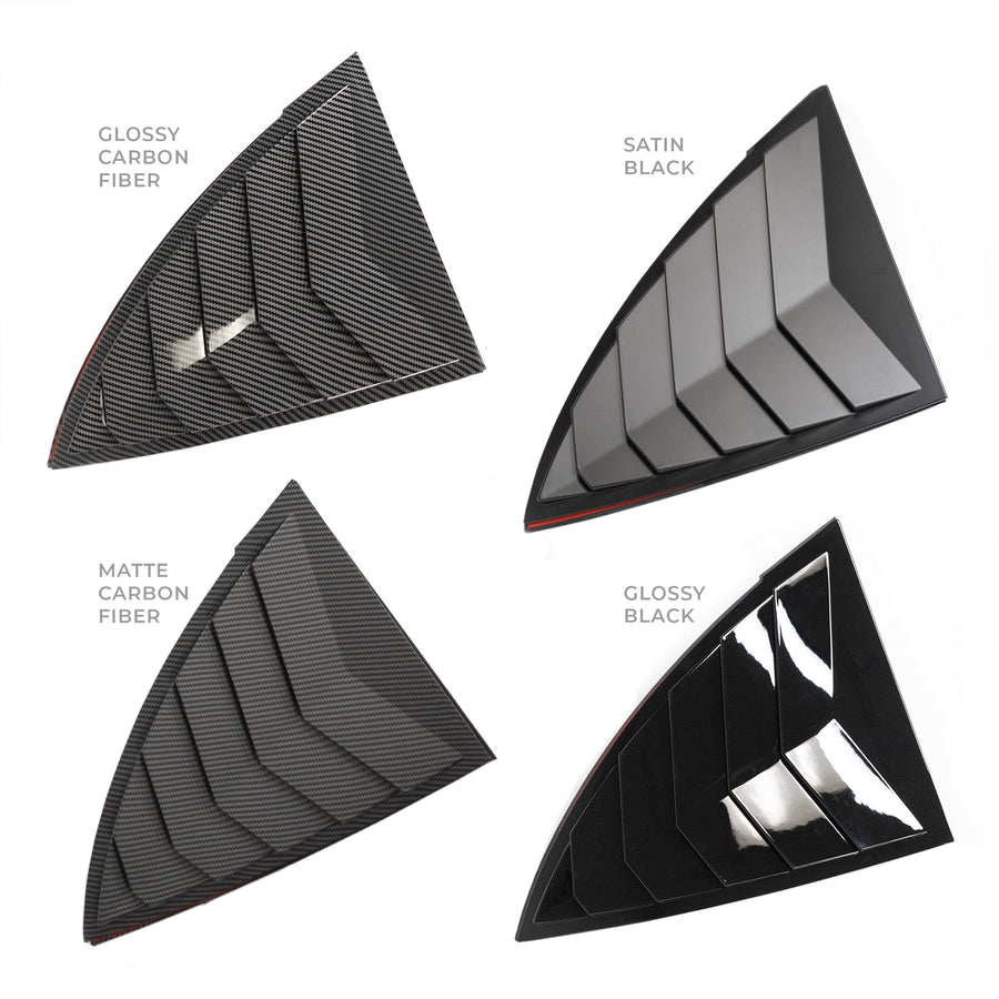 Fits 20-23 Tesla Model Y Rear Window Louver Shade Cover Matte Carbon Fiber  Print