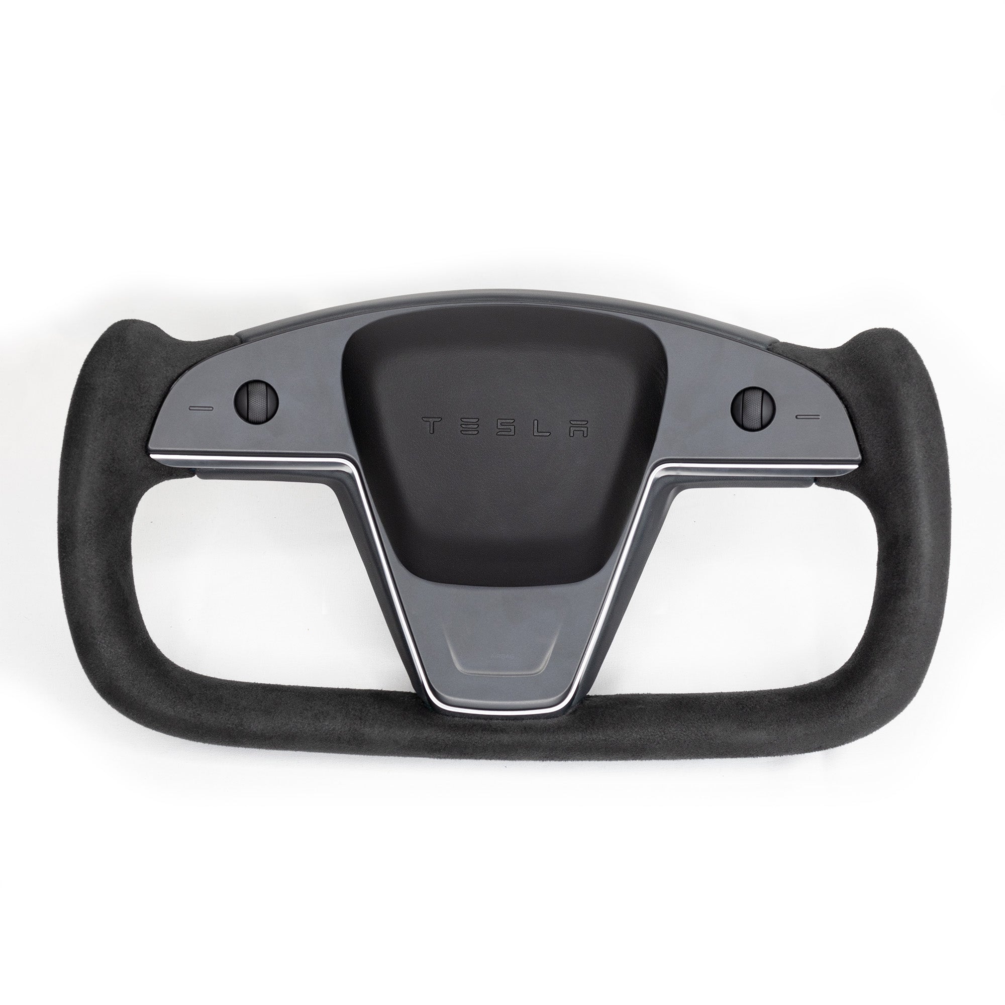 2021+| Model S &amp; X &quot;Honking Airbag&quot; Yoke Steering Wheel Upgrade, TESLA Factory Original Resurfaced with Soft Napa Leather &amp; Fully Heated