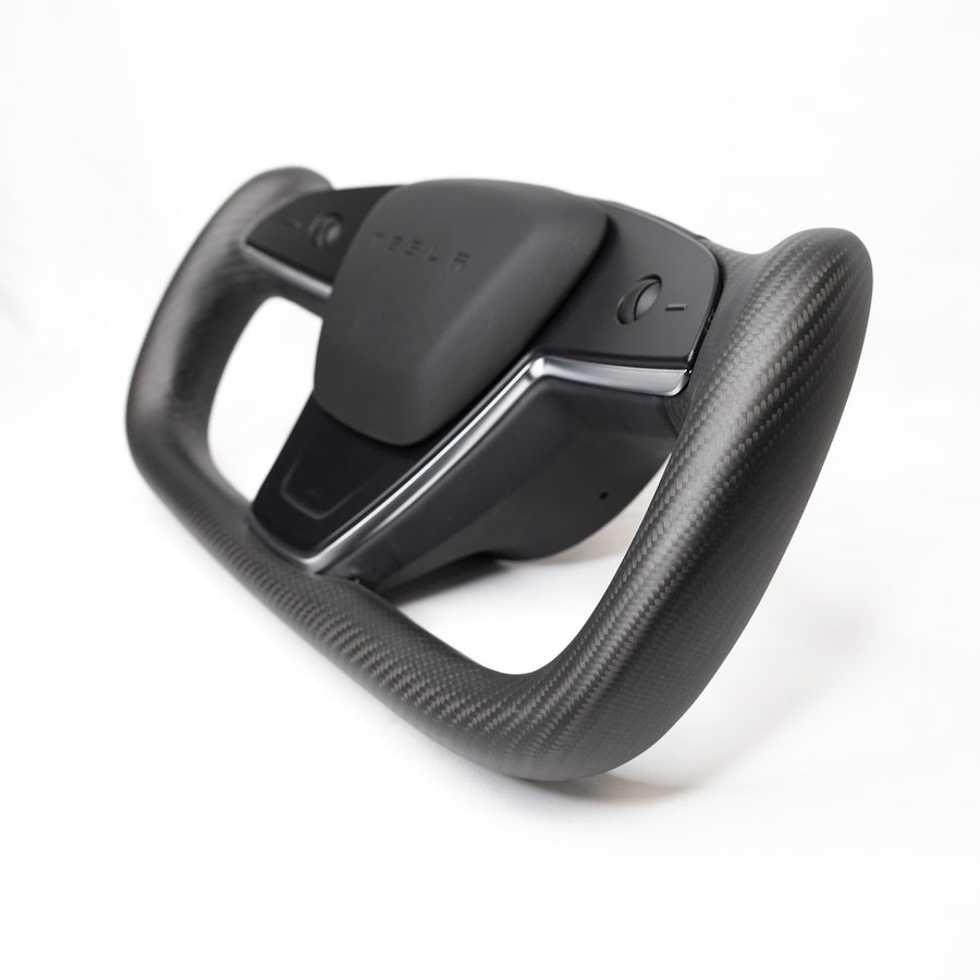 2021+ | Model S & X Yoke Heated Steering Wheel - Real Molded Carbon Fiber