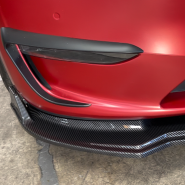 Fit Tesla Model Y Front Bumper Lip Kit Car Mods Spoilers for Tesla Model Y  Accessories 2020 2021 2022 2023 (Glossy Carbon Fiber Pattern) 