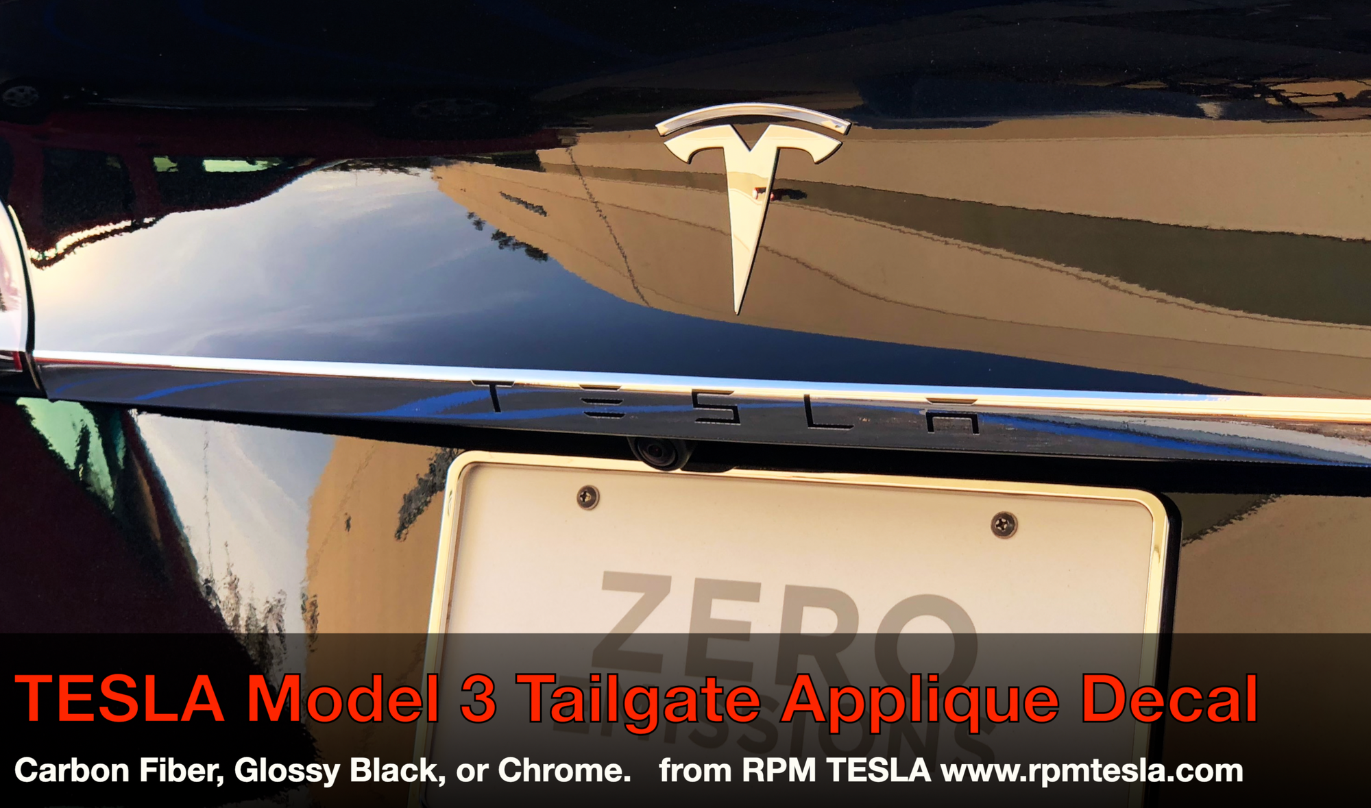 Model 3 Tailgate Applique&#39; Vinyl Strip Accent