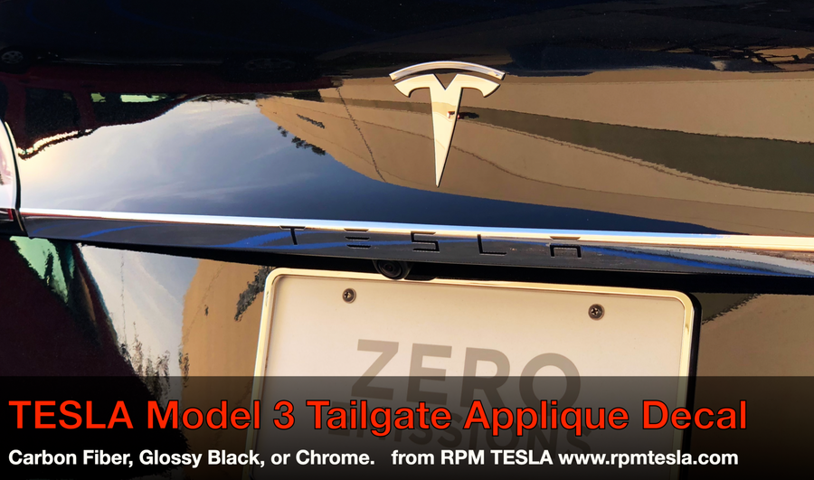 Model 3 Tailgate Applique' Vinyl Strip Accent