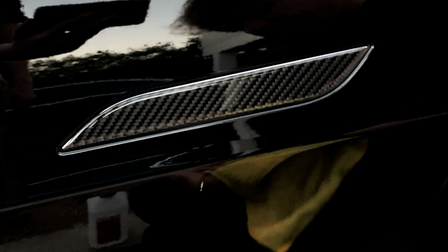 Model S Door Handle Overlay (Set of 4) - Urethane Carbon Fiber