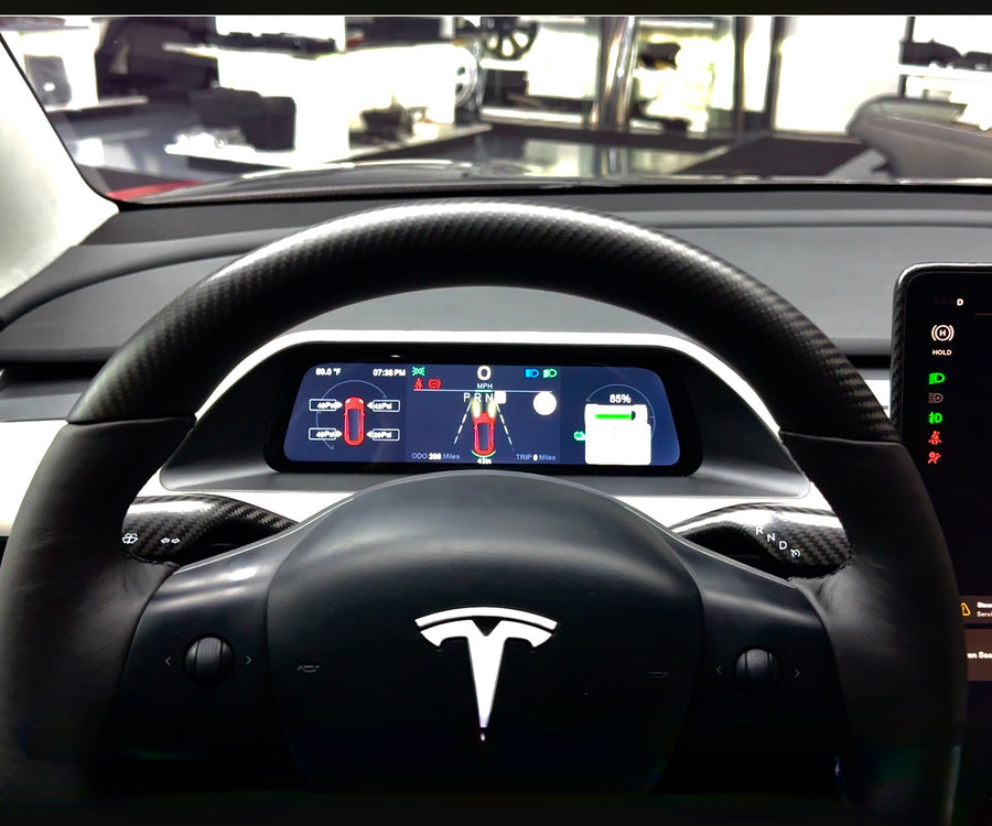 Tesla Model 3 & Y Dashboard Cluster Display with Door Panel Extensions  (Smart Instrument Cluster) - Variety*