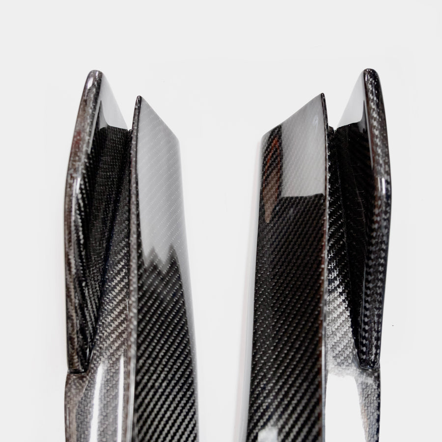 Model 3 Side Skirts Open Back Hollow Version - Real Molded Carbon Fiber
