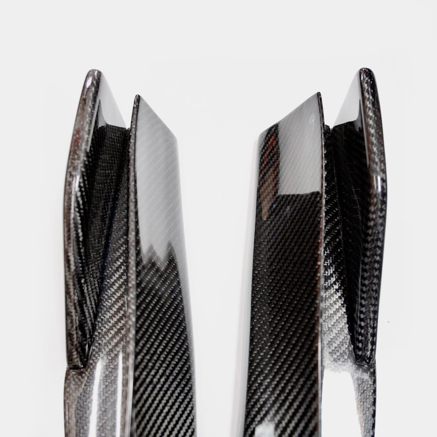 Model 3 Viento Side Skirts Open Back (Hollow Version) - Real Molded Carbon Fiber