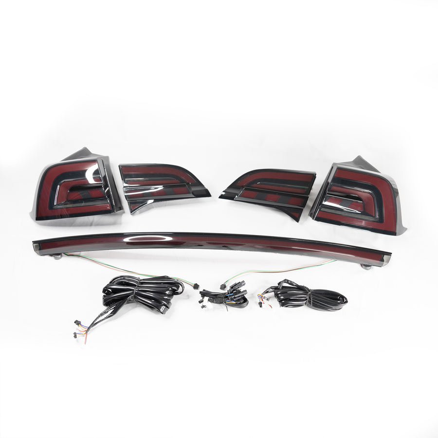 Model 3 & Y Knight-Rider Gen. 2 LED Tail Light & Trunk Stripe (5 Pieces)