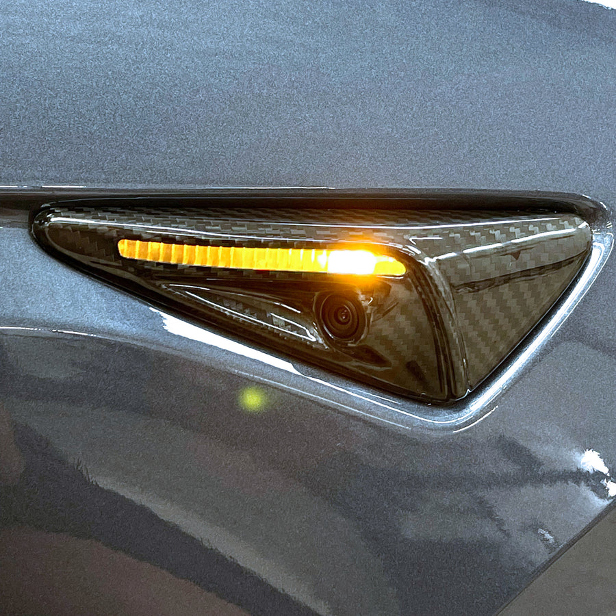 Full Cover Turn Signal Overlays (1 Pair) - Real Molded Carbon Fiber