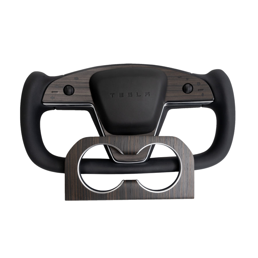 2021+ | Model S & X Yoke Steering Wheel Wood Accent Overlays