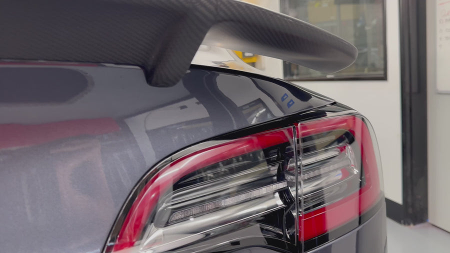 Model 3 Colossal Rear Wing Spoiler - Real Molded Carbon Fiber