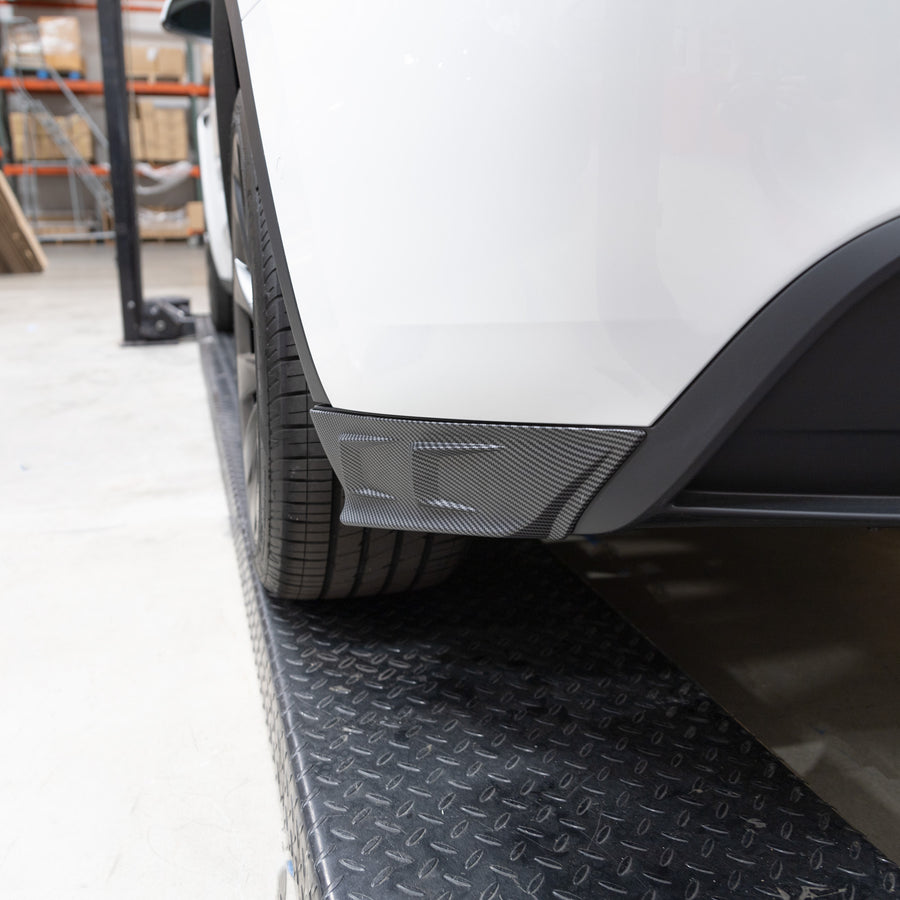 Model Y Rear Bumper Corner Flanges (2 Pieces) - Hydro Carbon Fiber Coated