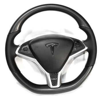 Model S & X Steering Wheel - Real Molded Carbon Fiber Matte Finish