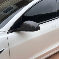 Model 3 Side View Mirror Caps Overlays (1 pair) - Real Molded Carbon Fiber