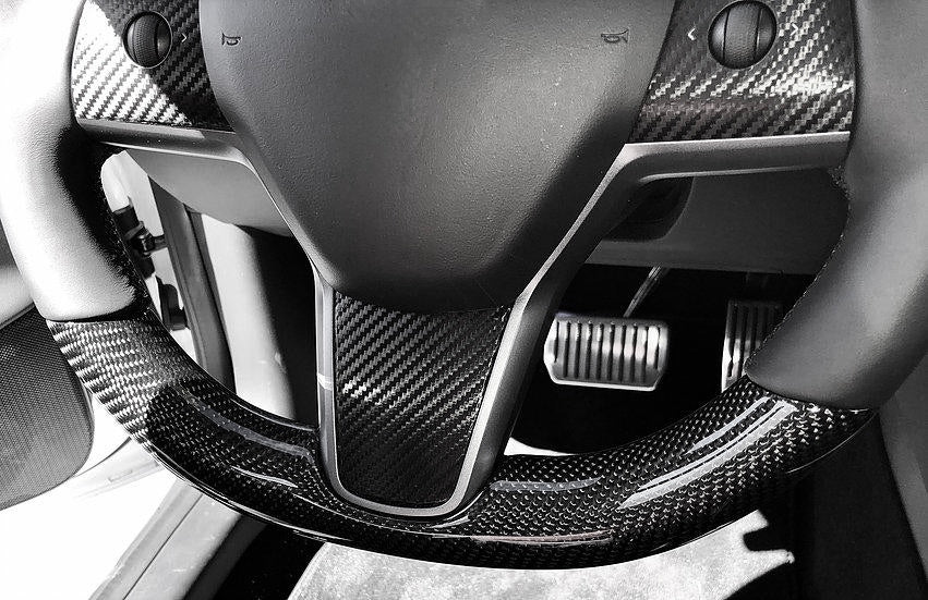 Model 3 & Y - Standard Steering wheel - Real Molded Carbon Fiber