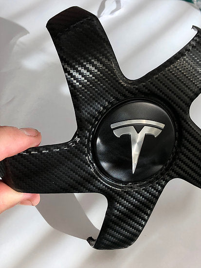 Model 3 Wheel Hub Carbon Fiber Wrap for 19