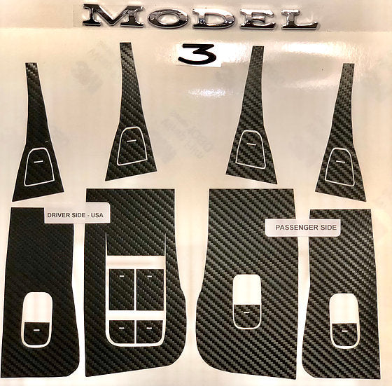 Model 3 & Y Window & Door Switch Vinyl Wraps